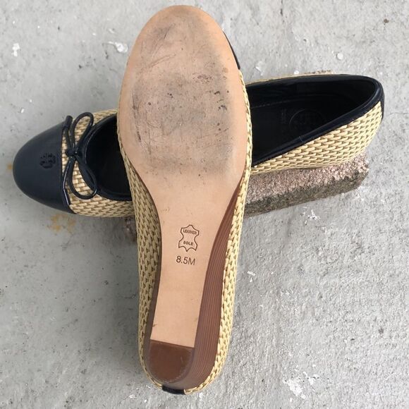 Tory Burch Cartherine Cap-Toe Raffia wedge - Picture 6 of 8